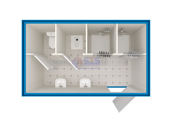 STS-304-1 WC/DUŞ Konteyner (Seramik Zemin)